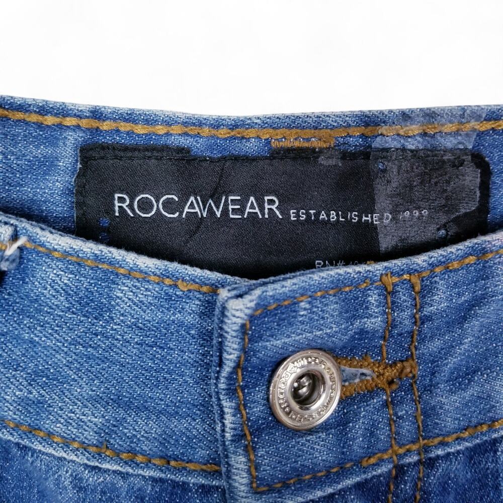 ROCAWEAR Regular Fit Authentic Denim Shorts 90s Y2K Baggy Skate Street - Picture 5 of 7